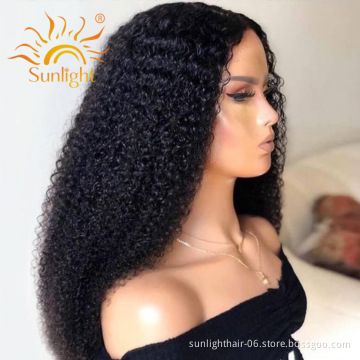 Sunlight cuticle aligned hair extensions curly wig 13x4  hd lace front human hair wigs for black women